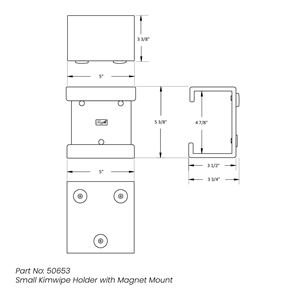 50653 | Small Kimwipe Holder with Magnet Mount